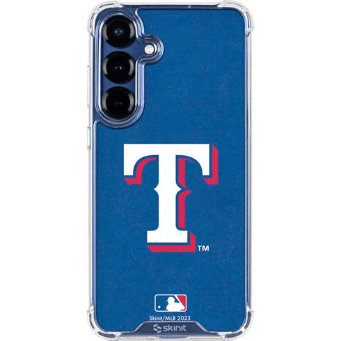 MLB Texas Rangers - Solid Distressed Galaxy S25 Clear Case
