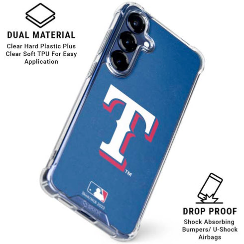 MLB Texas Rangers - Solid Distressed Galaxy S25 Clear Case