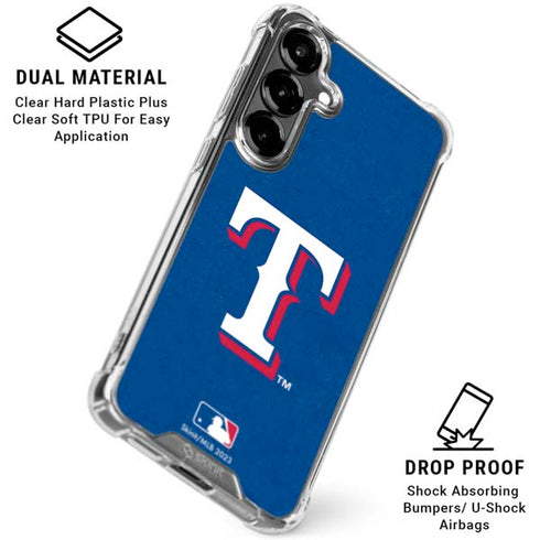 MLB Texas Rangers - Solid Distressed Galaxy S26 Clear Case