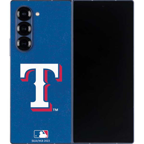 MLB Texas Rangers - Solid Distressed Galaxy Z Fold6 Skin