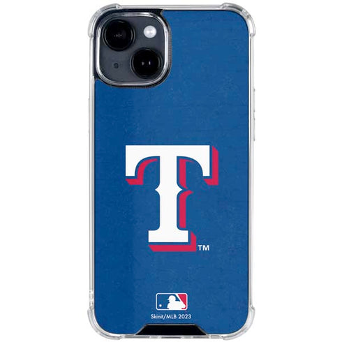 MLB Texas Rangers - Solid Distressed iPhone 15 Clear Case