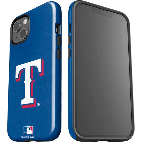 MLB Texas Rangers - Solid Distressed iPhone 15 Impact Case