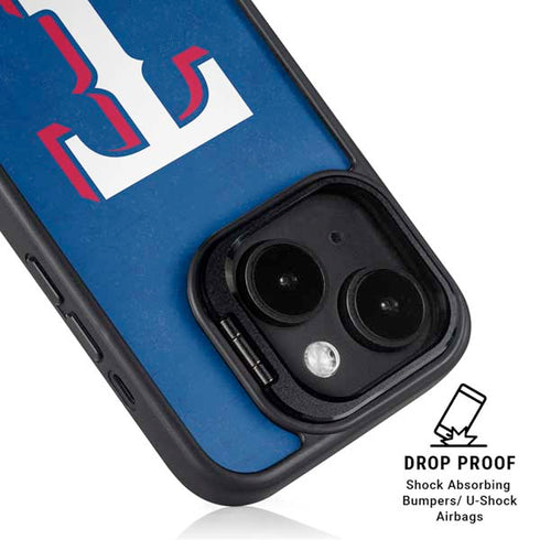 MLB Texas Rangers - Solid Distressed iPhone 15 Kickstand Case