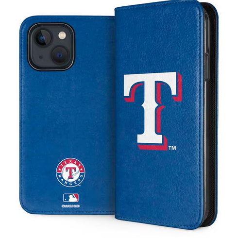 MLB Texas Rangers - Solid Distressed iPhone 15 Plus Folio Case