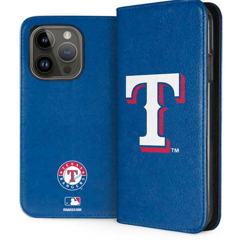 MLB Texas Rangers - Solid Distressed iPhone 15 Pro Folio Case