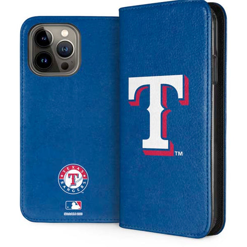MLB Texas Rangers - Solid Distressed iPhone 15 Pro Max Folio Case