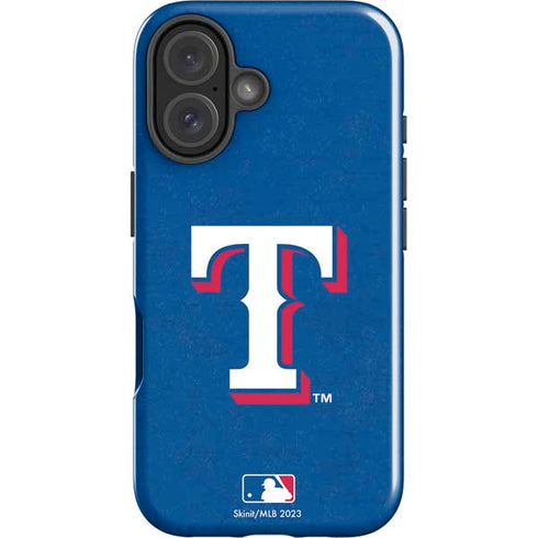 MLB Texas Rangers - Solid Distressed iPhone 16 Plus Impact Case