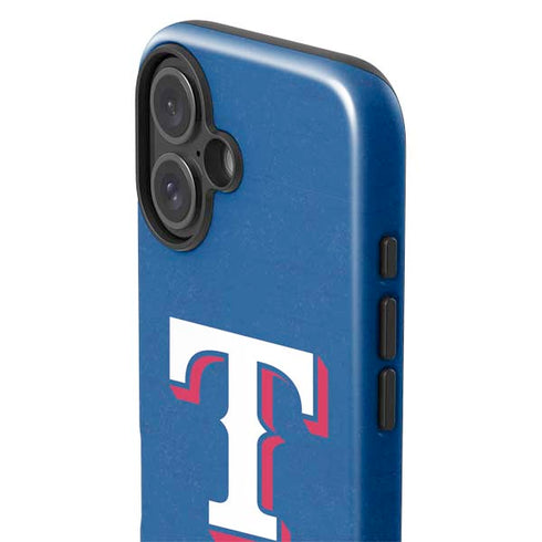 MLB Texas Rangers - Solid Distressed iPhone 16 Plus Impact Case