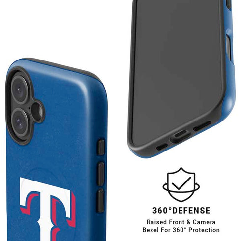 MLB Texas Rangers - Solid Distressed iPhone 16 Plus Magsafe Impact Case