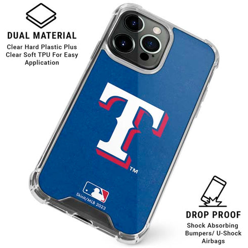 MLB Texas Rangers - Solid Distressed iPhone 16 Pro Clear Case
