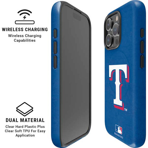 MLB Texas Rangers - Solid Distressed iPhone 16 Pro Magsafe Impact Case