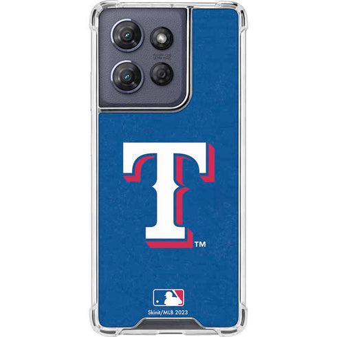 MLB Texas Rangers - Solid Distressed Moto G 5G (2025) Clear Case