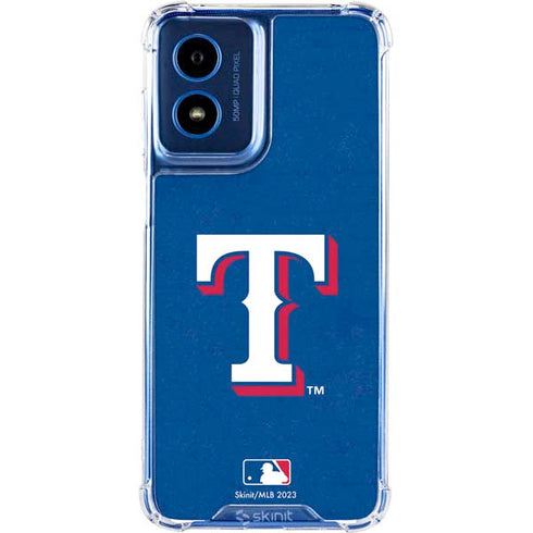 MLB Texas Rangers - Solid Distressed Moto G Play 4G (2024) Clear Case