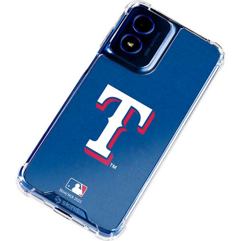 MLB Texas Rangers - Solid Distressed Moto G Play 4G (2024) Clear Case