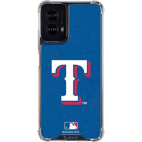 MLB Texas Rangers - Solid Distressed Moto G Power 5G (2024) Clear Case