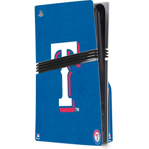 MLB Texas Rangers - Solid Distressed PS5 Pro Disk Console Skin