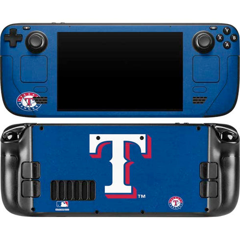 MLB Texas Rangers - Solid Distressed Steam Deck Handheld Gaming Computer OLED Skin