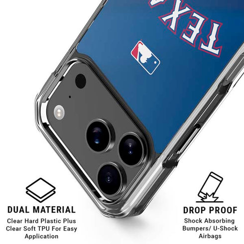MLB Texas Rangers Alternate/Away Jersey iPhone 17 Pro Max Clear Case