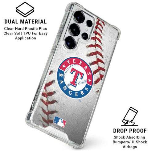MLB Texas Rangers Game Ball Galaxy S26 Ultra Clear Case
