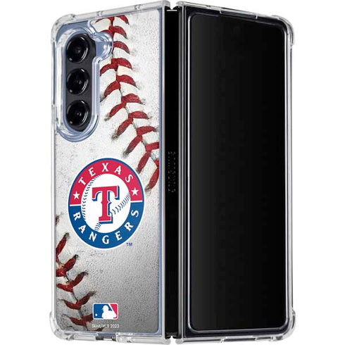 MLB Texas Rangers Game Ball Galaxy Z Fold5 5G Clear Case