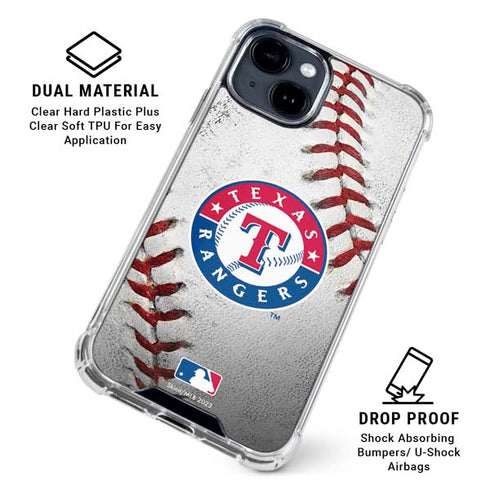 MLB Texas Rangers Game Ball iPhone 15 Clear Case