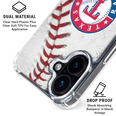 MLB Texas Rangers Game Ball iPhone 16 Plus Clear Case