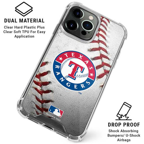 MLB Texas Rangers Game Ball iPhone 16 Pro Max Clear Case