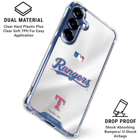 MLB Texas Rangers Home Jersey Galaxy S25 Clear Case