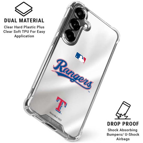 MLB Texas Rangers Home Jersey Galaxy S26 Clear Case