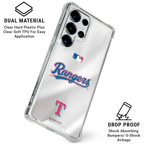 MLB Texas Rangers Home Jersey Galaxy S26 Ultra Clear Case