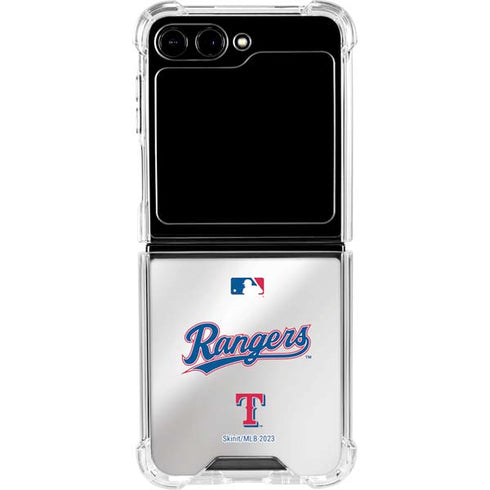 MLB Texas Rangers Home Jersey Galaxy Z Flip6 Clear Case