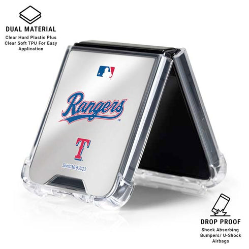 MLB Texas Rangers Home Jersey Galaxy Z Flip6 Clear Case