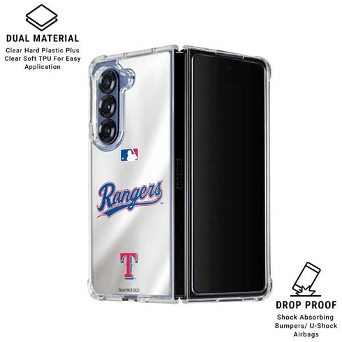 MLB Texas Rangers Home Jersey Galaxy Z Fold6 Clear Case