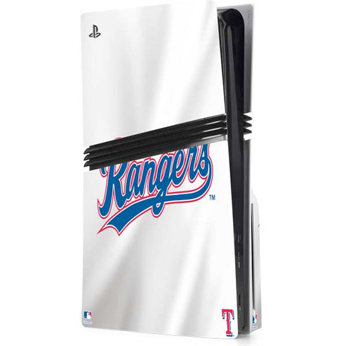 MLB Texas Rangers Home Jersey PS5 Pro Disk Console Skin