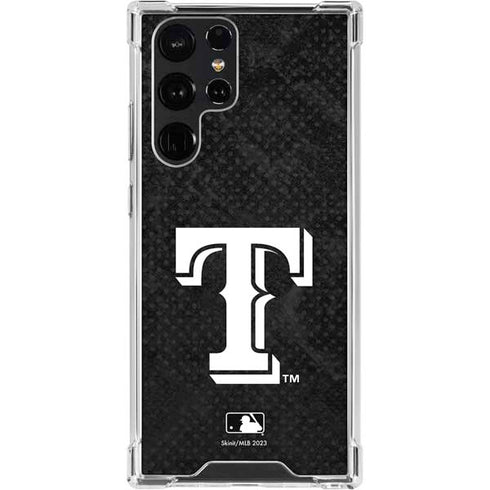MLB Texas Rangers Jays Dark Wash Galaxy S23 Ultra Clear Case