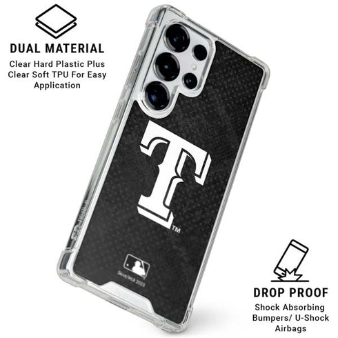 MLB Texas Rangers Jays Dark Wash Galaxy S25 Ultra Clear Case