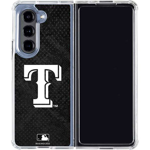 MLB Texas Rangers Jays Dark Wash Galaxy Z Fold5 5G Clear Case