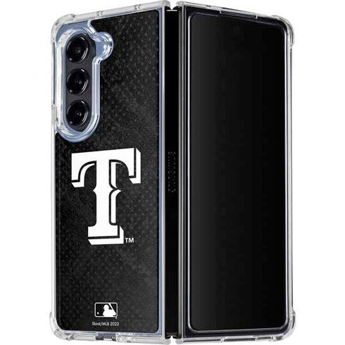MLB Texas Rangers Jays Dark Wash Galaxy Z Fold5 5G Clear Case