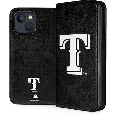 MLB Texas Rangers Jays Dark Wash iPhone 15 Plus Folio Case