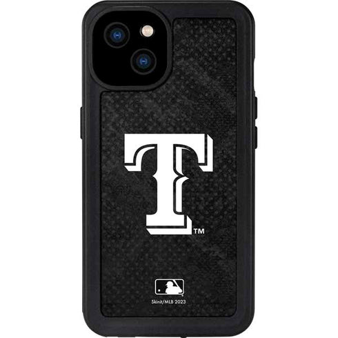 MLB Texas Rangers Jays Dark Wash iPhone 15 Plus Waterproof Case
