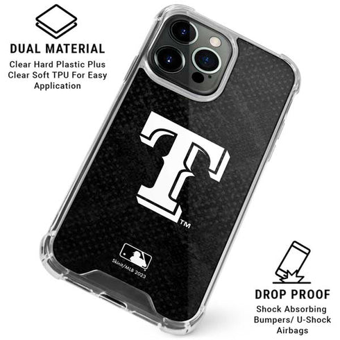 MLB Texas Rangers Jays Dark Wash iPhone 16 Pro Max Clear Case