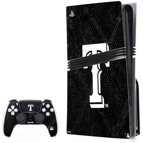 MLB Texas Rangers Jays Dark Wash PS5 Pro Disk Bundle Skin