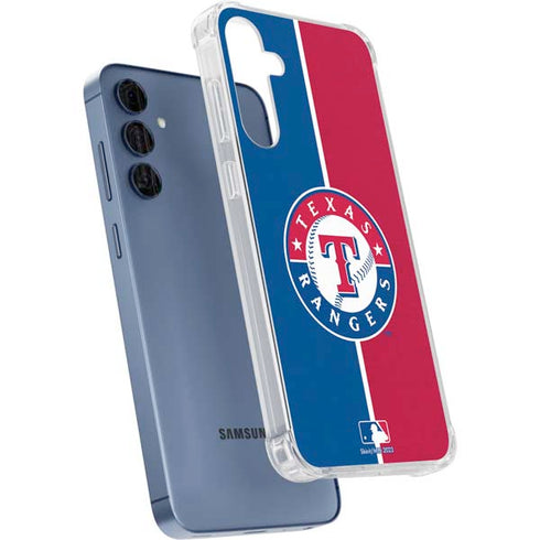 MLB Texas Rangers Split Galaxy A55 5G Clear Case