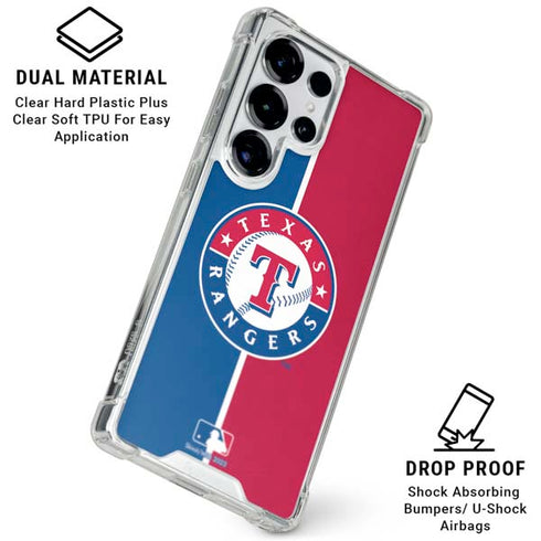 MLB Texas Rangers Split Galaxy S25 Ultra Clear Case