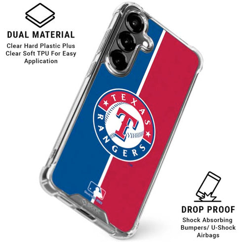 MLB Texas Rangers Split Galaxy S26 Plus Clear Case