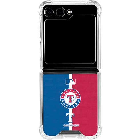 MLB Texas Rangers Split Galaxy Z Flip6 Clear Case