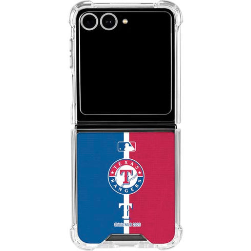 MLB Texas Rangers Split Galaxy Z Flip7 Clear Case