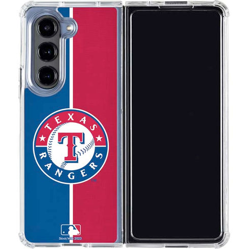 MLB Texas Rangers Split Galaxy Z Fold5 5G Clear Case