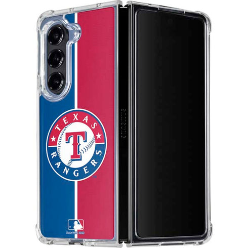 MLB Texas Rangers Split Galaxy Z Fold5 5G Clear Case