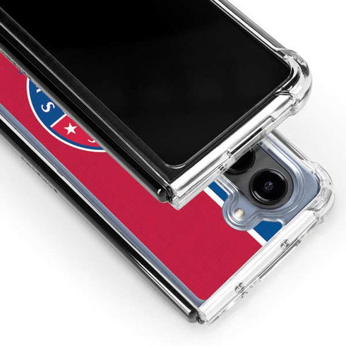 MLB Texas Rangers Split Galaxy Z Fold5 5G Clear Case